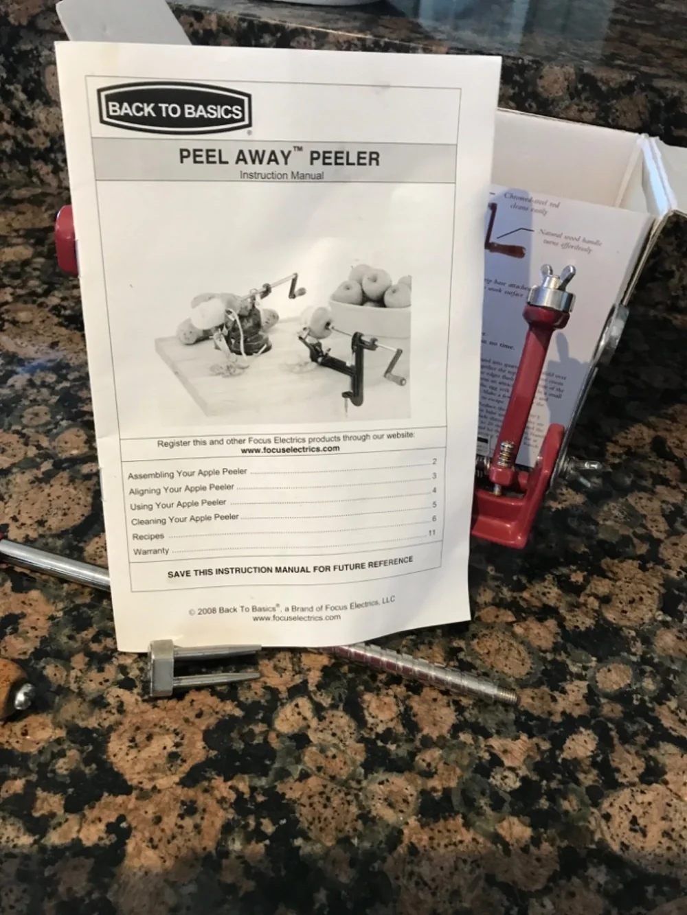 GRANDMACORE WILLIAMS SONOMA APPLE PEELER-CORER IN BOX